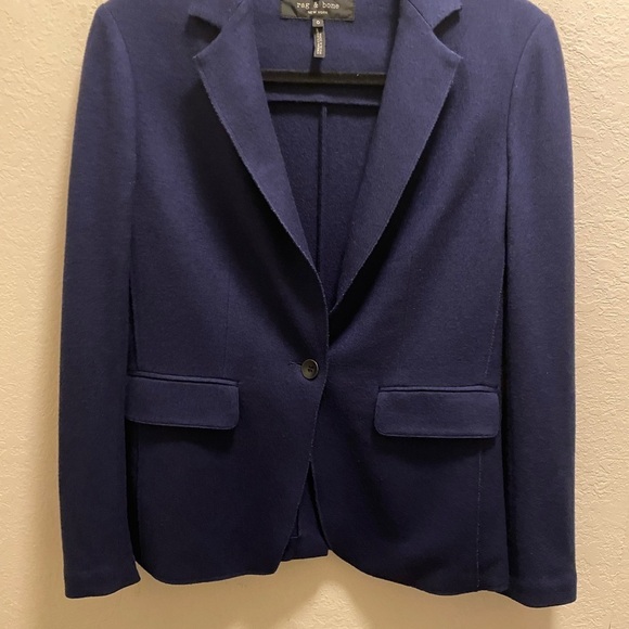 Rag & Bone Blue Wool Club Jacket Blazer Size 0 In Bright Blue - Picture 5 of 12